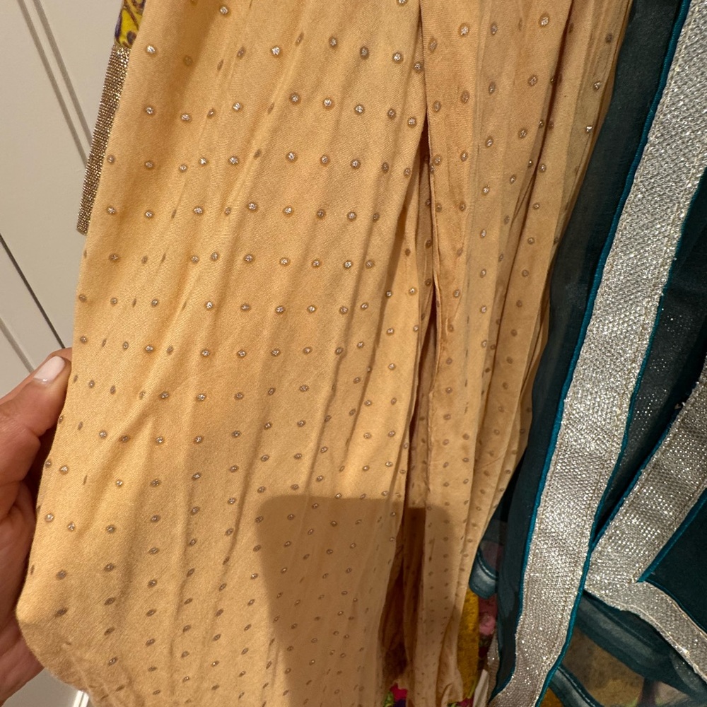 Multicolor Anarkali with Gotta Patti Work and Organza Dupatta - Picture 5 of 6